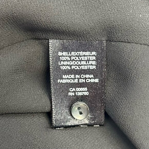 RW & Co Midi Dress Womans Size 14 Black Cap Sleeve Keyhole Back Front Slit Party - Picture 4 of 7